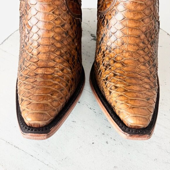 Lane VICKSON Womens Cowboy Bootie Size 6 Copperhead Western Short Boots Snip Toe - Picture 6 of 11